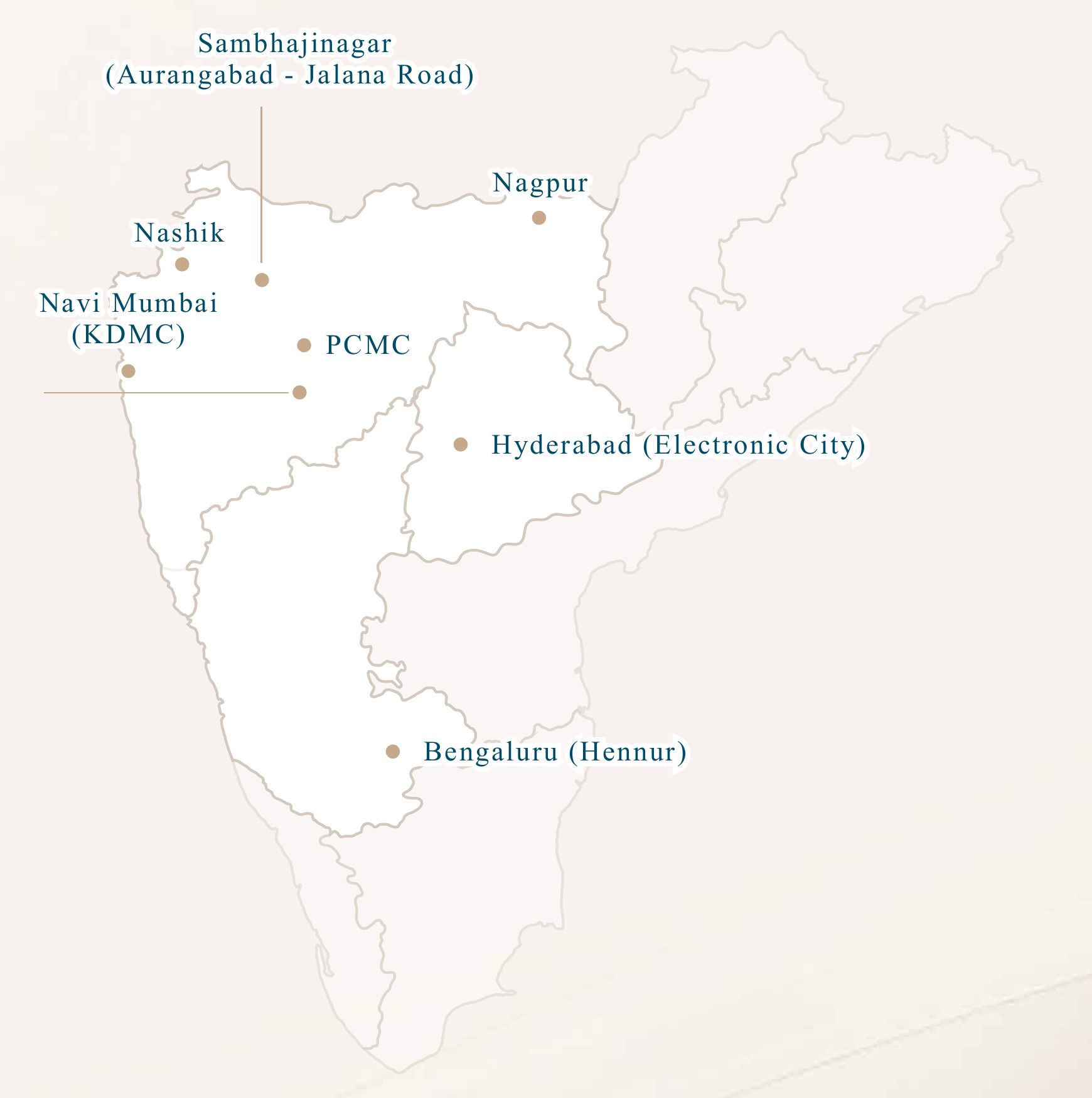 Map of DRV Realty presence across India